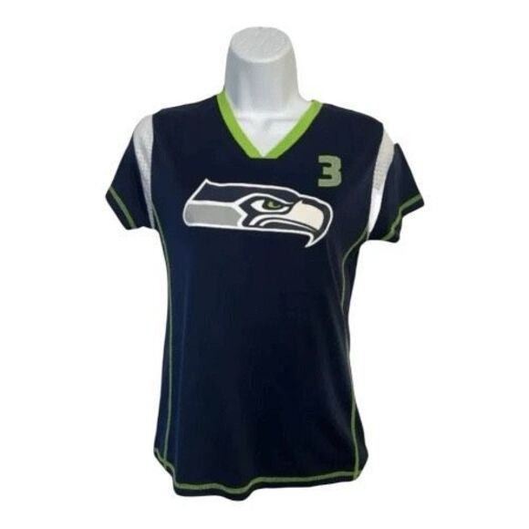 Seattle Seahawks Russell Wilson #3 Football Jersey Youth XL(14/16) Blue Vneck - Picture 10 of 10